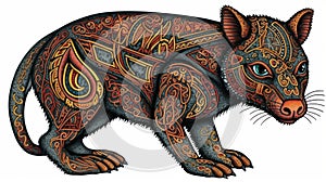 Celtic-style Opossum created with generative AI technology
