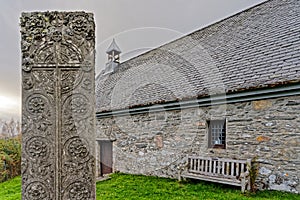 Celtic Style Patterns in Historic Stone Monument photo