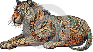 Celtic-style Tiger created with generative AI technology