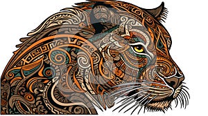 Celtic-style Tiger created with generative AI technology
