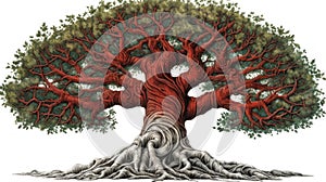Celtic-style tribal depiction of the Tree of Life created with generative AI technology