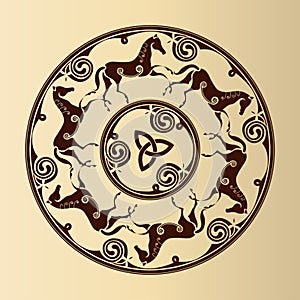 Celtic symbol of horses photo