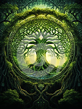 Celtic tree of life. Ai generated image