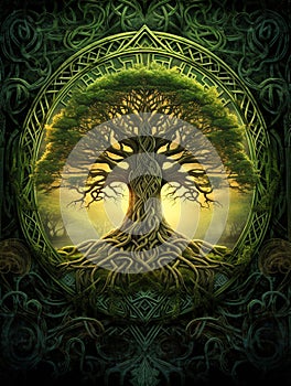 Celtic tree of life. Ai generated image