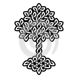 Celtic Tree of Life, monochrome weaved ornament