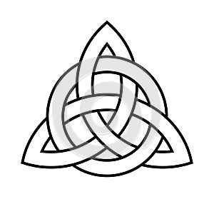 Celtic trinity knot, triquetra. Vector infinity symbol