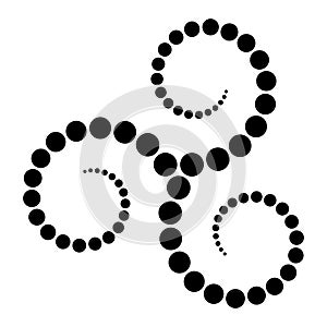Celtic triskelion spiral made of black dots