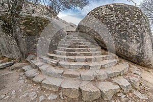 Celtic Vetton sacred space Nemeton Altar of sacrifices sculpted in granite rock known as Silla de Felipe II Phillip II chair photo