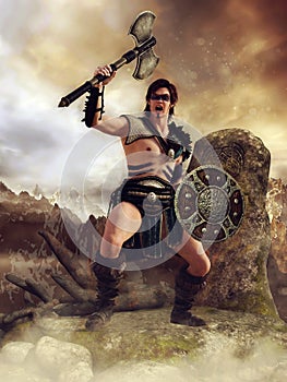 Celtic warrior with an axe