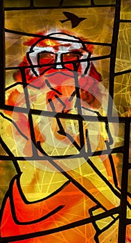 Celtic Warrior in stained glass