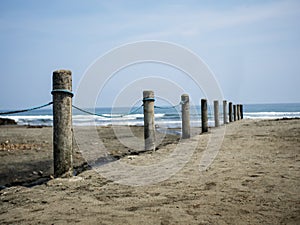 Cement barrier at the beach