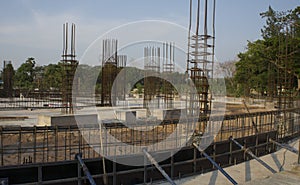 Cement block project development site engineer concept