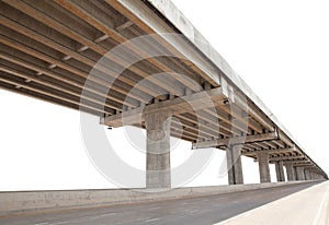 Cement bridge infra structure isolated white background use for multipurpose