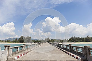 cement bridge in phang nga (natai bridge) thailand.