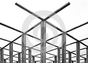 Cement Columns Chair Rough Texture Perspective Overhead Grid Geo photo