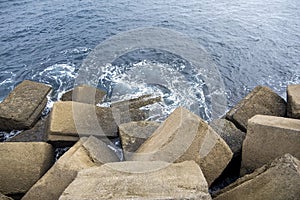 Cement dike in the sea