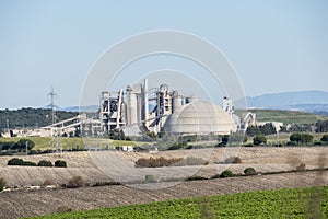 Cement factory, environmental impact, Jerez de la Frontera, Spain