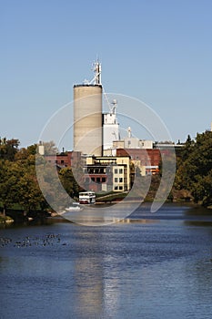 Cement factory near river