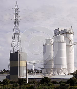 Cement factory silo and tower