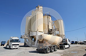 Cement Factory and Trucks