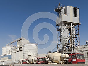 Cement Factory and Trucks