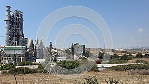 Cement factory at The Vasilikos energy center on the southern coast of Cyprus