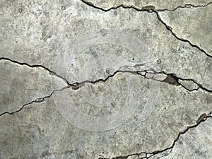 Cement floor with big crack