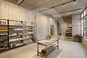 Cement floor and wall backgrounds for product display