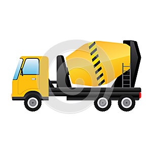 Cement mixer truck cartoon vector illustration isolated object