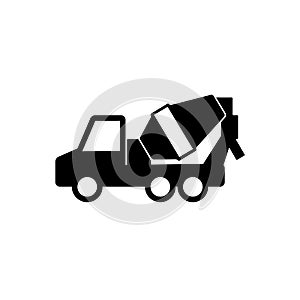 Cement mixer truck icon isolated vector