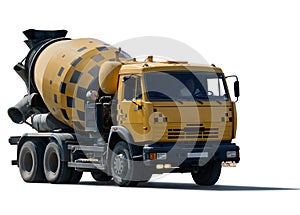Cement mixer truck photo