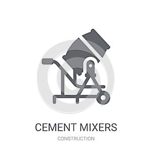 cement mixers icon. Trendy cement mixers logo concept on white b