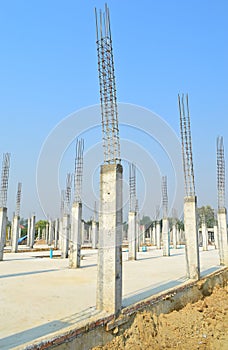 Cement pillar in construct site
