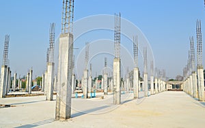 Cement pillar in construct site photo