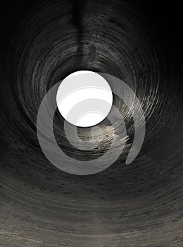 Cement pipe inside view
