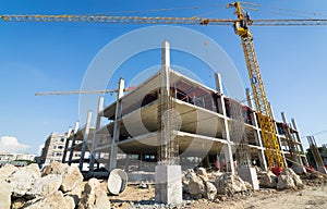 Cement prop in construct site photo