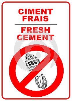 Cement sign