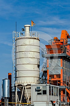 Cement silo outdoors