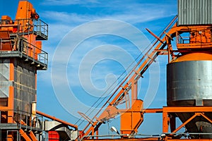 Cement silo outdoors