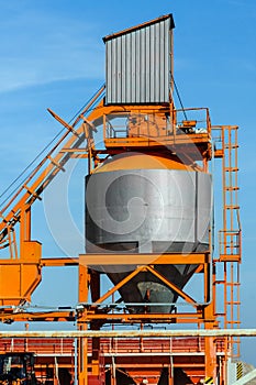 Cement silo outdoors