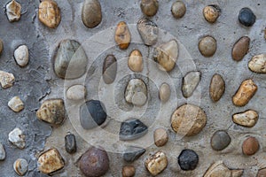 Cement and stone wall surface