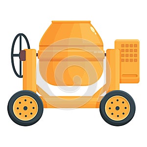 Cement tool icon cartoon vector. Concrete machine