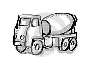Cement Truck Cartoon Drawing