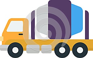 Cement truck illustration in minimal style