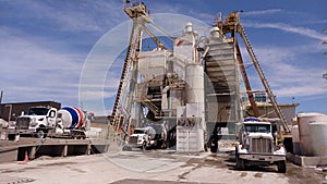 Cement trucks loading up at loading yard