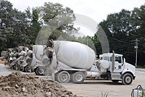 Cement Trucks at a Quarry