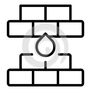 Cement wall brick icon outline vector. Stone layer