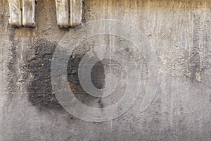 A cement wall with many grease stains and large chips. Vector cement texture background