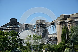 Cement works, overhead conveyor. UK