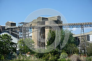 Cement works, overhead conveyor. UK